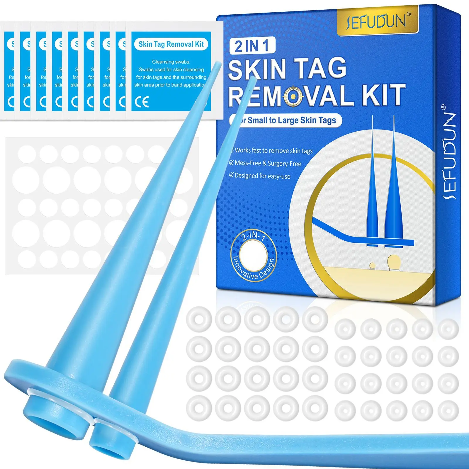 2 In 1 Auto Skin Tag Removal Kit Painless Mole Wart Remover Equipment Micro Skin Tag Treatment Tool Easy To Clean Skin Care Tool