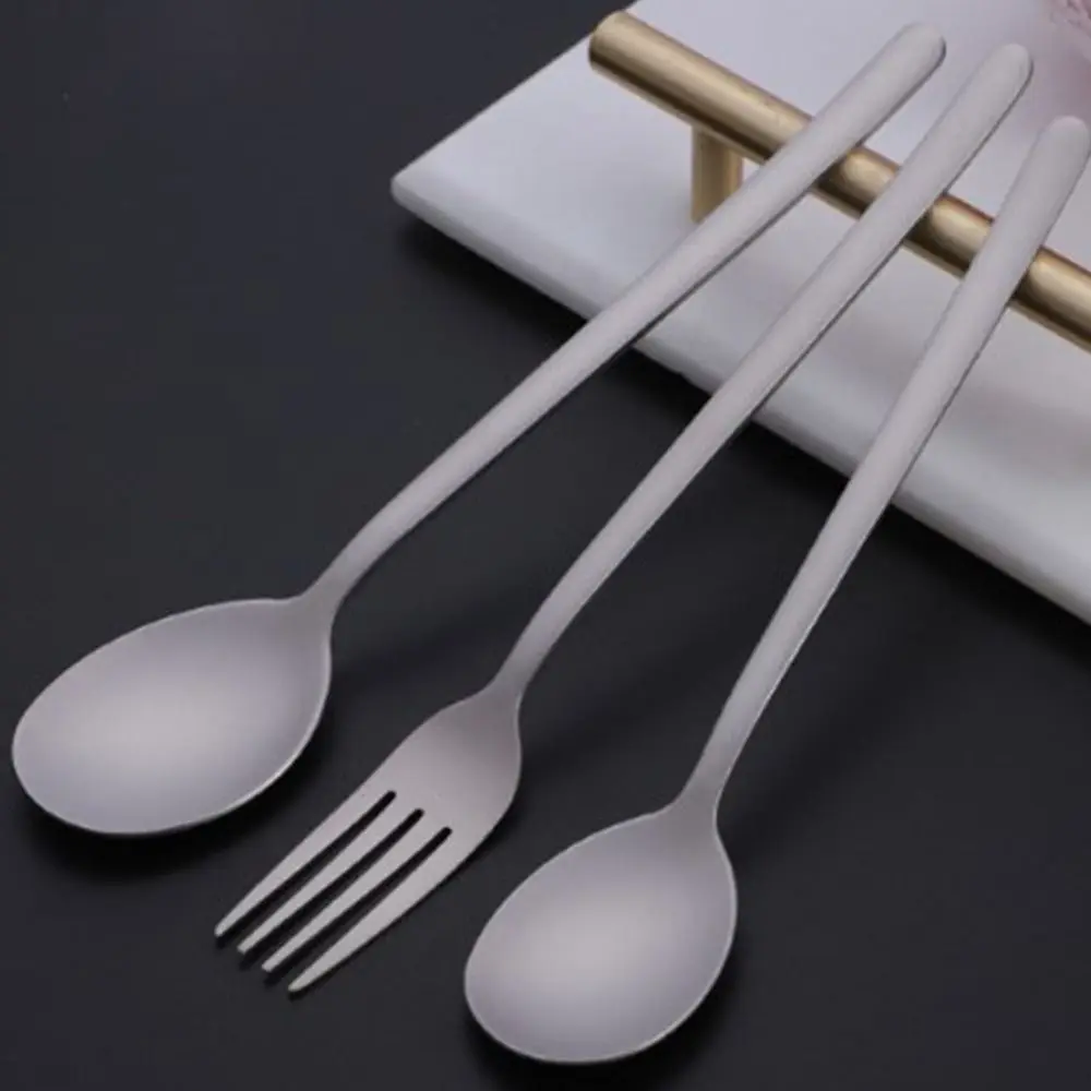 New Portable Titanium Spoon Long Handle Environmental Outdoor Camping Fork EDC Tool Outdoor Tool