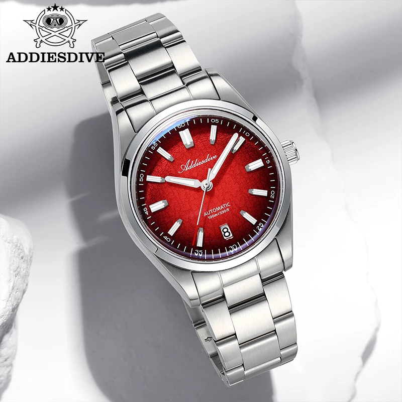 

ADDIESDIVE New Mechanical Watch 39mm AR Coated Domed Glass Waterproof 100m Diving Luminous NH35 Automatic Dress Wristwatch