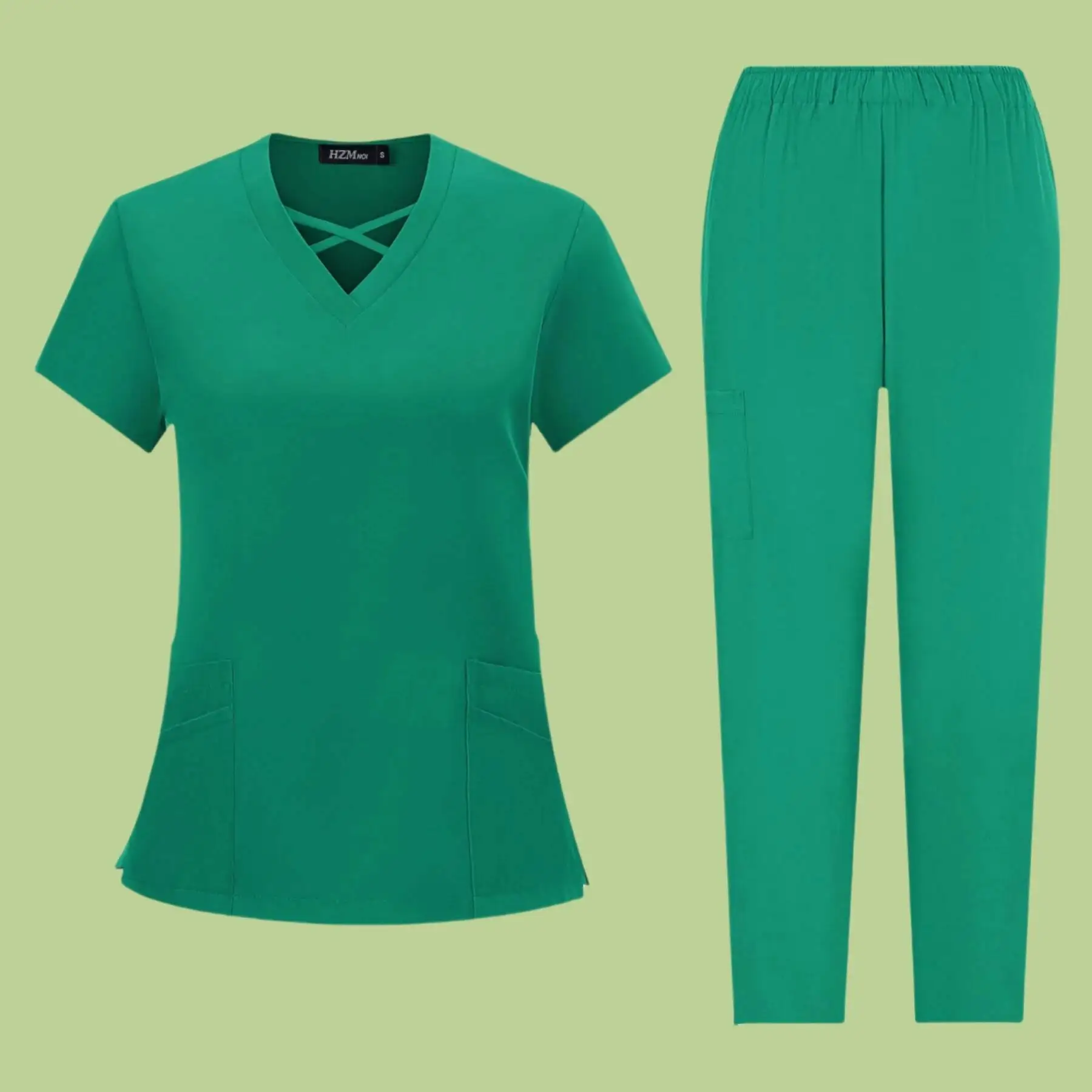 

Wholesale Beauty Joggers Medical Scrubs Set 4 Way Stretch Nursing Hospital Scrub Sets Spa Salon Uniforms For Women