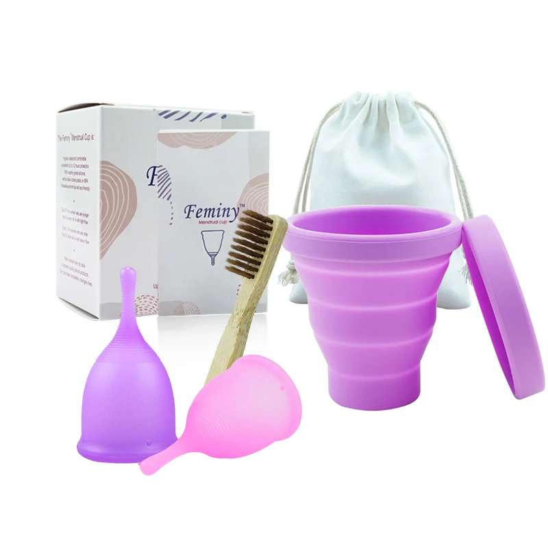 

XS Menstrual Bowls Hypoallergenic Certified Medical Silicone Menstrual Cup Menstrual Collectors Storage Case Sterilizing Cup