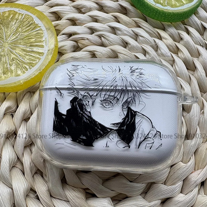 새로운 애니메이션 Jujutsu Kaisen GojoSatoru 이어폰 케이스 AirPods 4 3 1 2 Gen 이어폰 보호 케이스 AirPods Pro3, Pro 커버