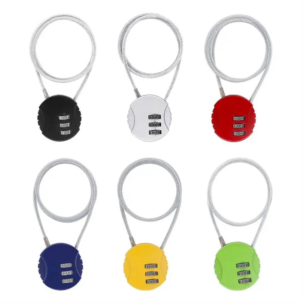 Motorbike Bicycle Locks 3 Digit Motorcycle Wire Rope Password Helmet Lock Cycling Lock Electric Vehicle Lock Helmet Lock