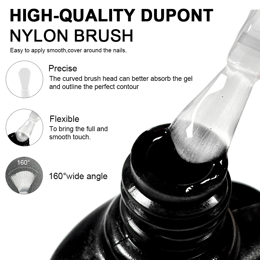 QAZIXU 2Pcs 10ml Functional Gel Nail Art Set with Base Coat and Top Coat Soak Off for Nail Art Design Tool