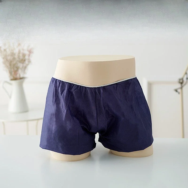 

Disposable shorts boxers sauna massage pants non-woven underwear blue travel
