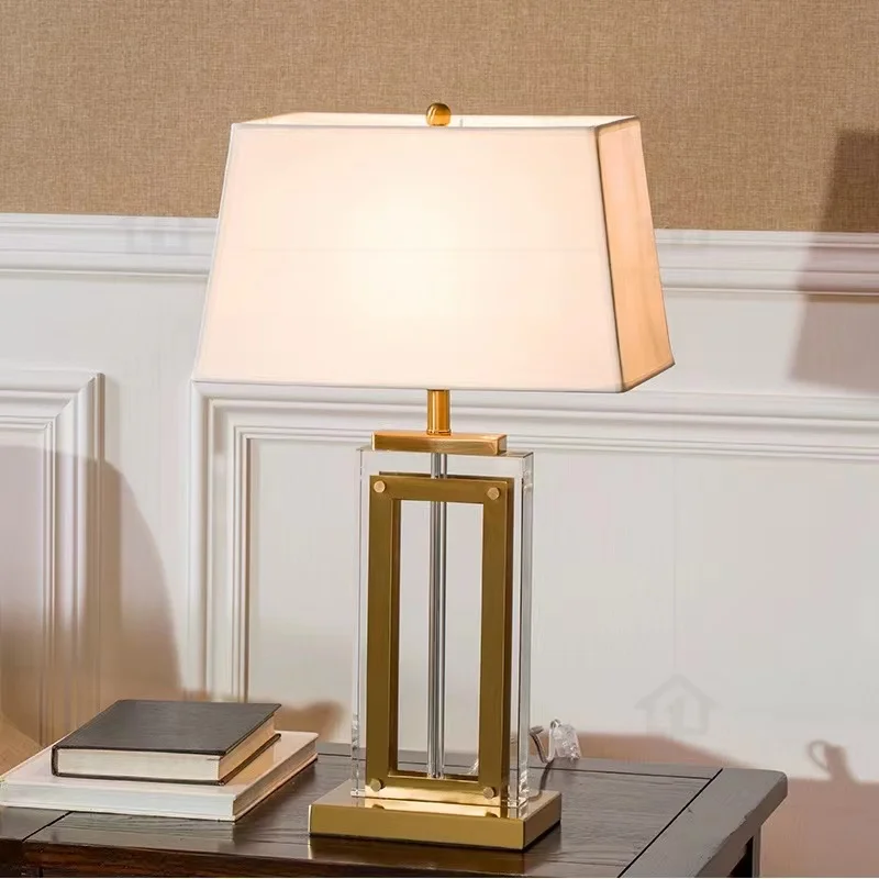 

Postmodern creative American minimalist fashion personalized hardware crystal home living room bedroom bedside lamp decorative