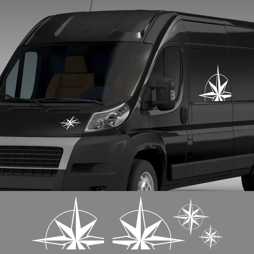 Autoaufkleber Camper Van Wohnmobil Kompass für Peugeot Boxer Citroen Jumper Fiat Ducato Mercedes Sprinter VW Crafter Zubehör