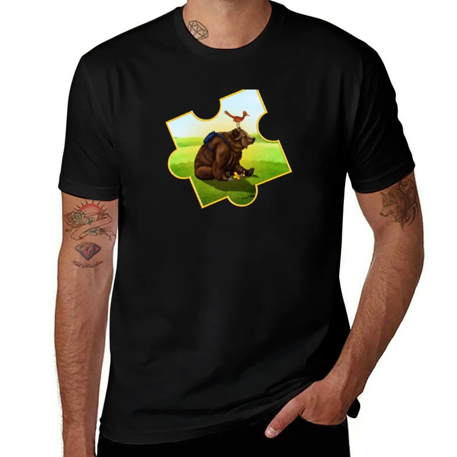 

A Bear and a Bird T-Shirt cotton t shirts high quality man t shirts for men man t shirt designer T-shirt