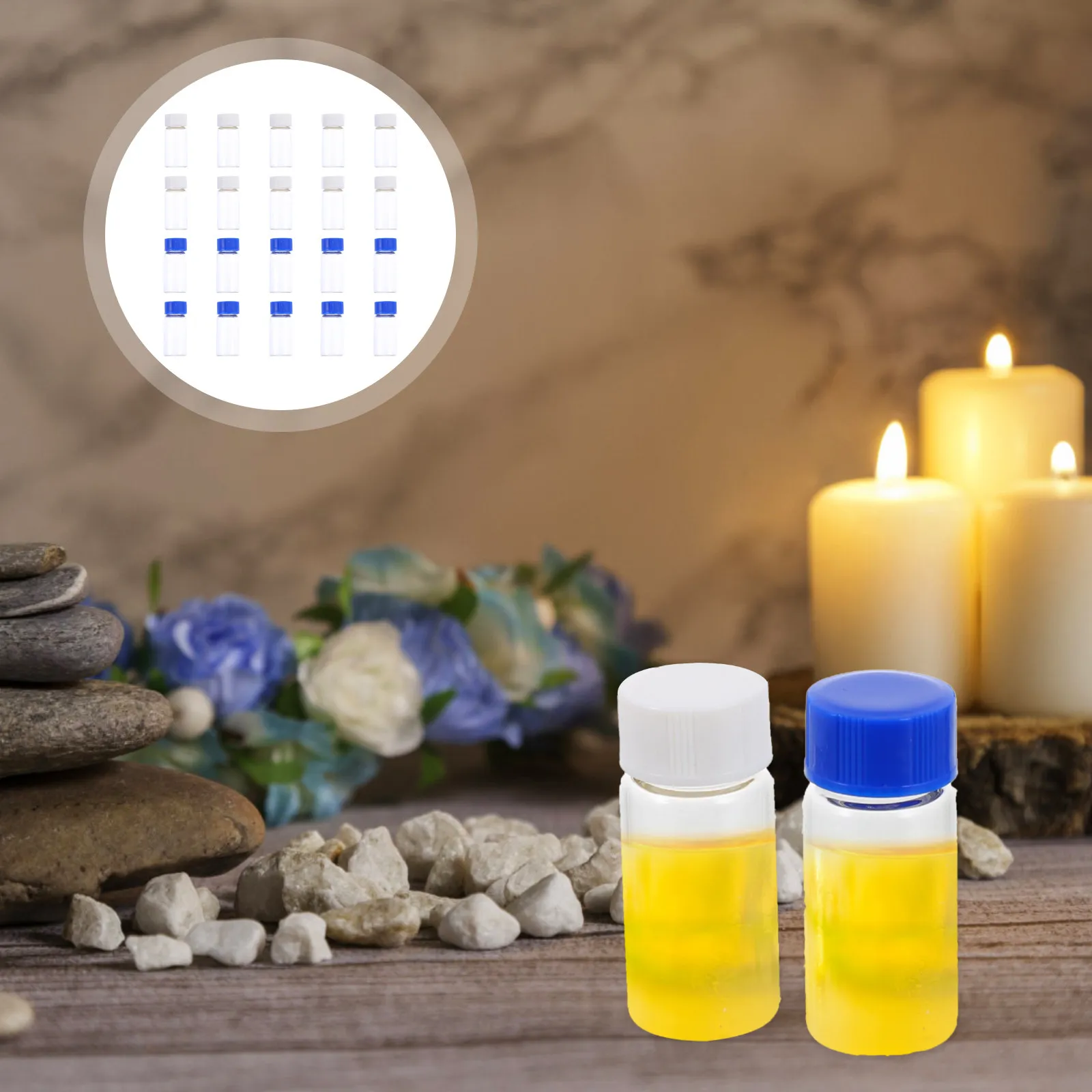 20Pcs High-Quality Acid-Resistant Glass Reagent Bottles 5Ml Leakproof Sealing Cap for Hospital Essential Oil Extract