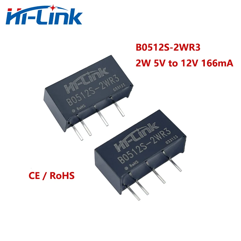 Hi-Link Manufacturer New 50pcs/lot Mini B0512S-2WR3 2W 12V 166mA DC DC Converter Power Supply Intelligent Module Smart Home