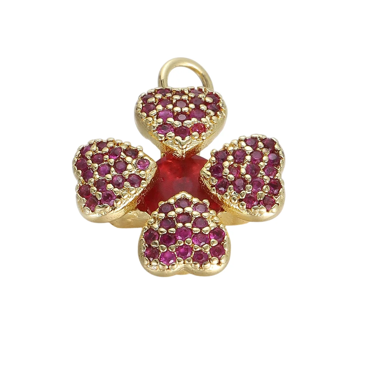 2 pièces pavé incrusté Zircon cuivre plaqué pendentif collier à faire soi-même fabrication de bijoux trèfle à quatre feuilles fleur papillon étoile ovale accessoire