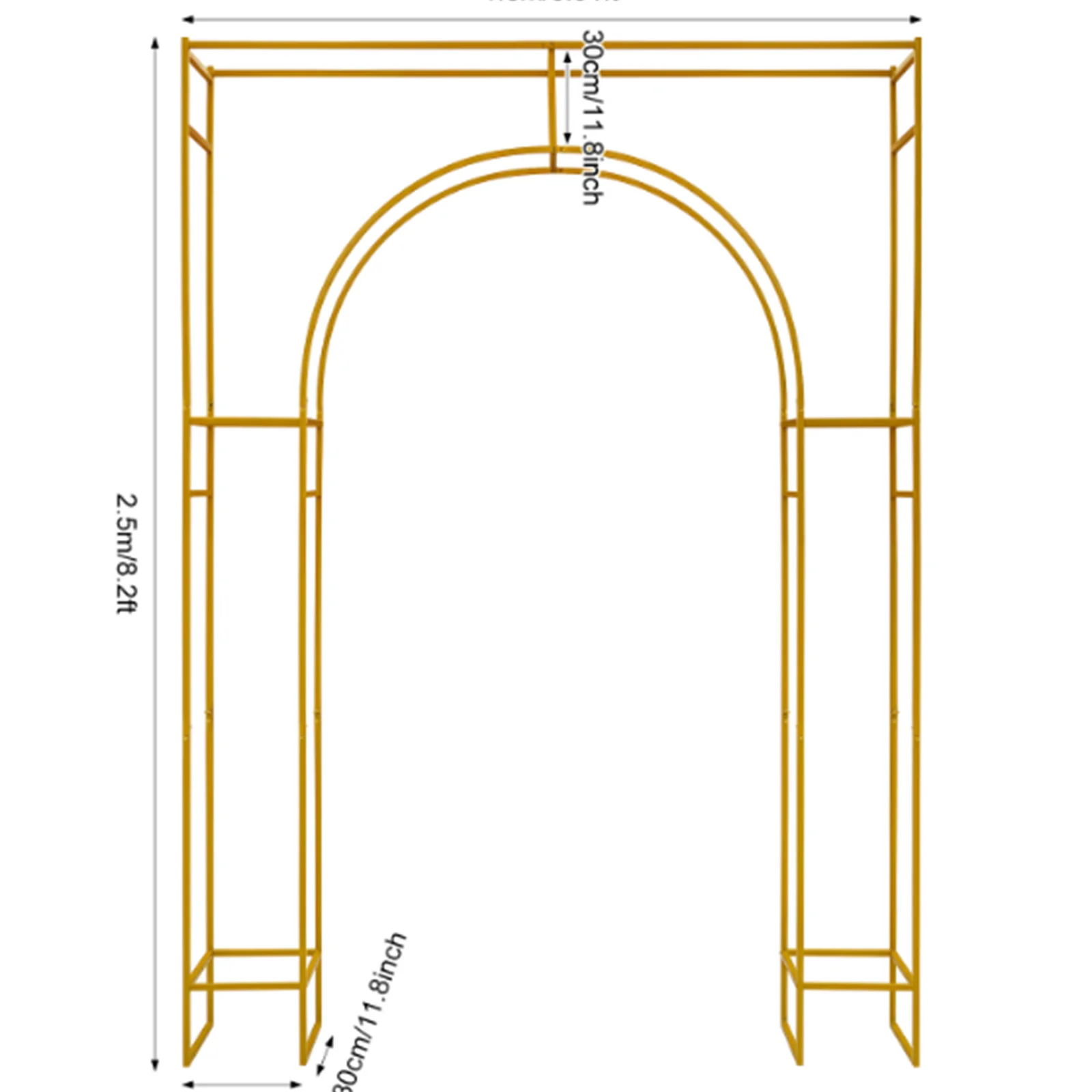 Heavy Duty Carbon Steel Ceremony Arch Frame High Temp Baking Paint Anti-Rust Square Outer Round Inner Design Reinforced Crossbar Rounded Safe Edge Detachable Easy Store For Salon Store Opening Commercial Event Floral Balloon Background Prop - view 3