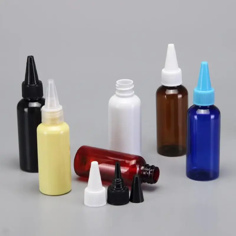 10Pcs Squeeze Pointed Tip Plastic Bottle Leak Proof Screw Cap Liquid Dispensing Container For Ink Glue Cosmetic Craft DIY Use