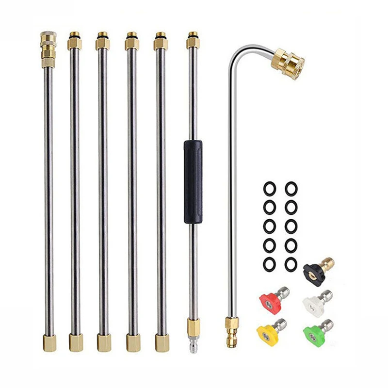 High Pressure Washer Extension Rod 1/4 Inch Connection Nozzles for Roof Gutter Cleaning Tools Connecting Rod