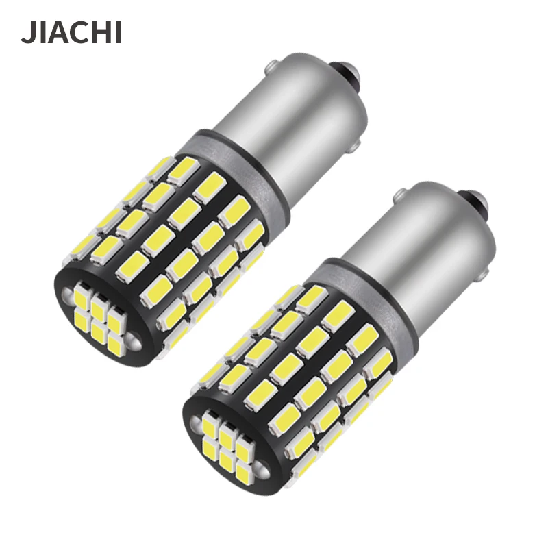 Jiachi 100PCS BA9S T4W H6W LED Bulbs Canbus 54 SMD No Error Interior Reading Lights Car Parking License Plate Lamps White