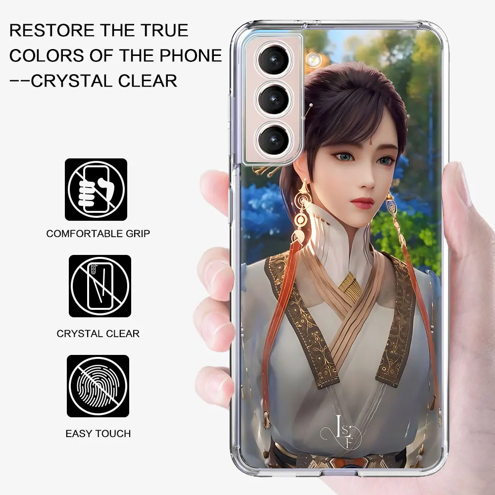 The Island of Siliang Case for Samsung Galaxy S23 S22 S21 S20 FE S24 Ultra S9 Plus S10 Lite S10e S8 Transparent Soft Phone Cover