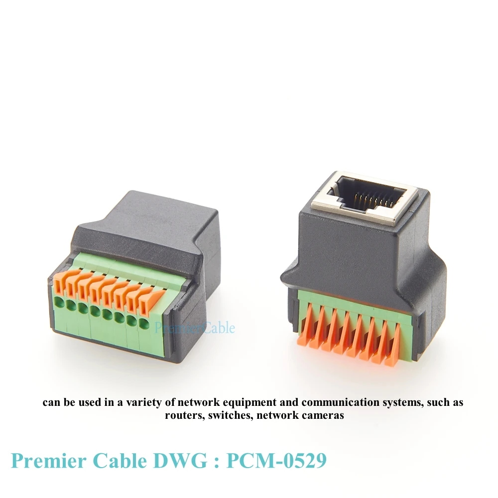 Bloco terminal fêmea ethernet rj45, 8p8c rj45, conector de rede push-terminal sem solda para transformador de corrente pika ct301