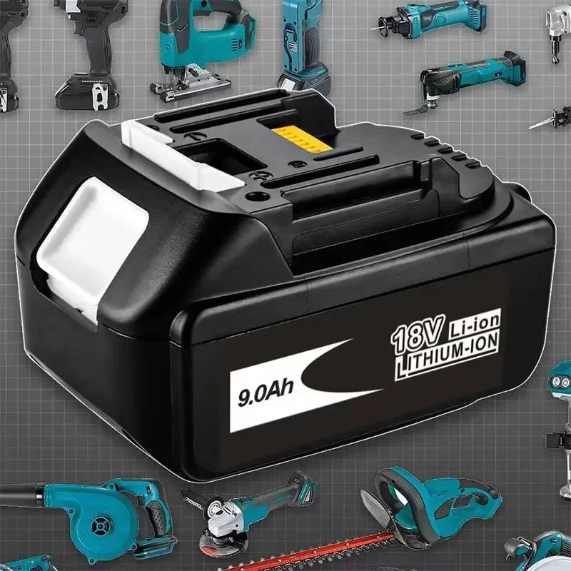 Batteria agli ioni di litio Makita Aste, 18V, 9.0Ah, con LED, per la sostituzione di utensili elettrici, batteria agli ioni di litio LXT400, BL1860,