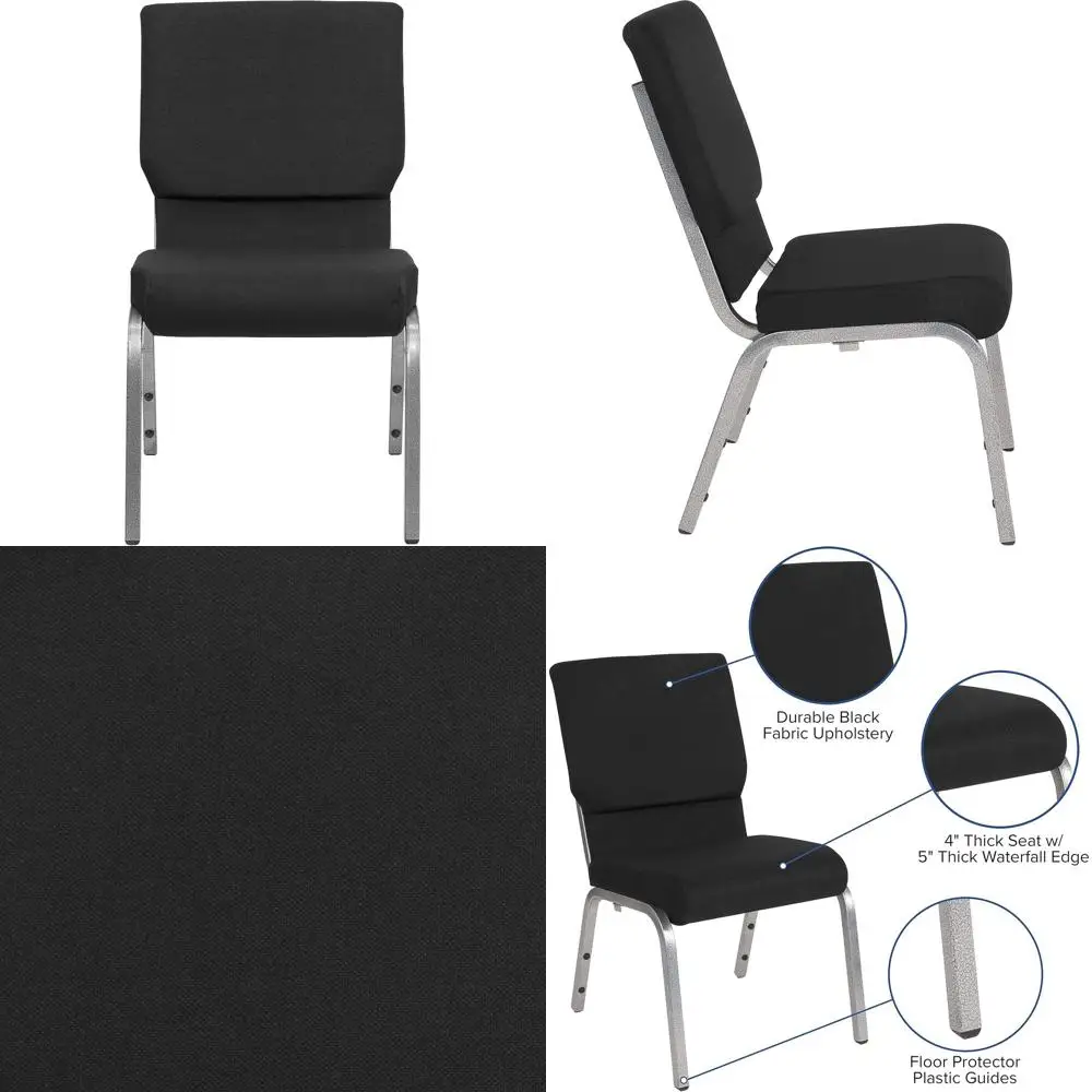 

Складной церковный стул 18.5 - черная ткань с металлическим каркасом серебристого цвета