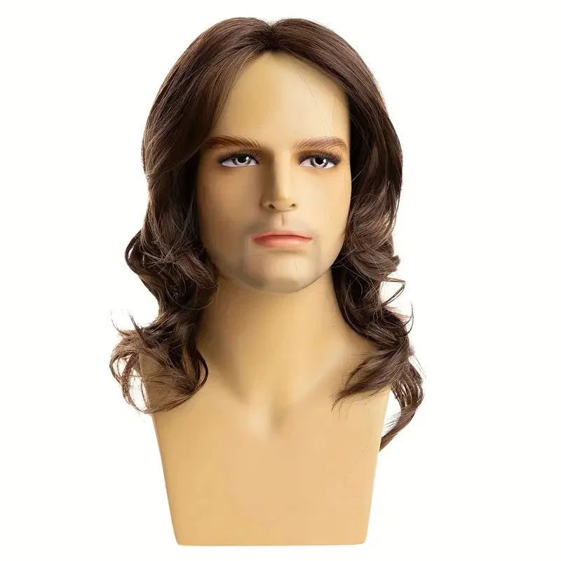 Stage Sitcom Cos Female Mullet Wig Cocktail Party Man Suit Match No Bangs Shoulder Length Synthetic Wig Bar Medium Length Hair