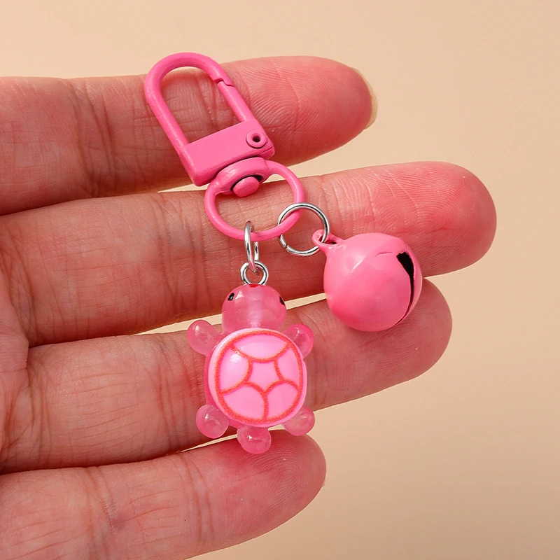 Niedlicher Schlüsselanhänger in Form einer Schildkröte mit Glocke für Autoschlüssel, als Souvenir, Geschenk für Damen und Herren, als Anhänger für Handtaschen, Geldbörsen, Schlüsselringe, DIY-Zubehör. – Detail 2