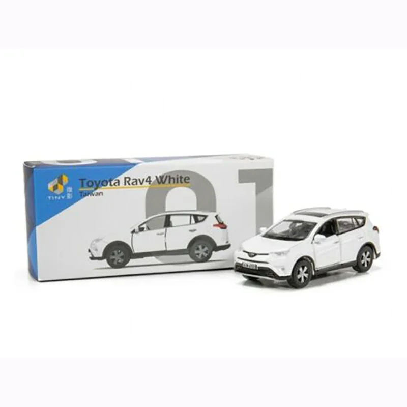 دييكاست سبيكة 1:64 RAV4 الأبيض على الطرق الوعرة نموذج سيارة SUV الكبار خارج الطباعة جمع عرض زخرفة تذكارية