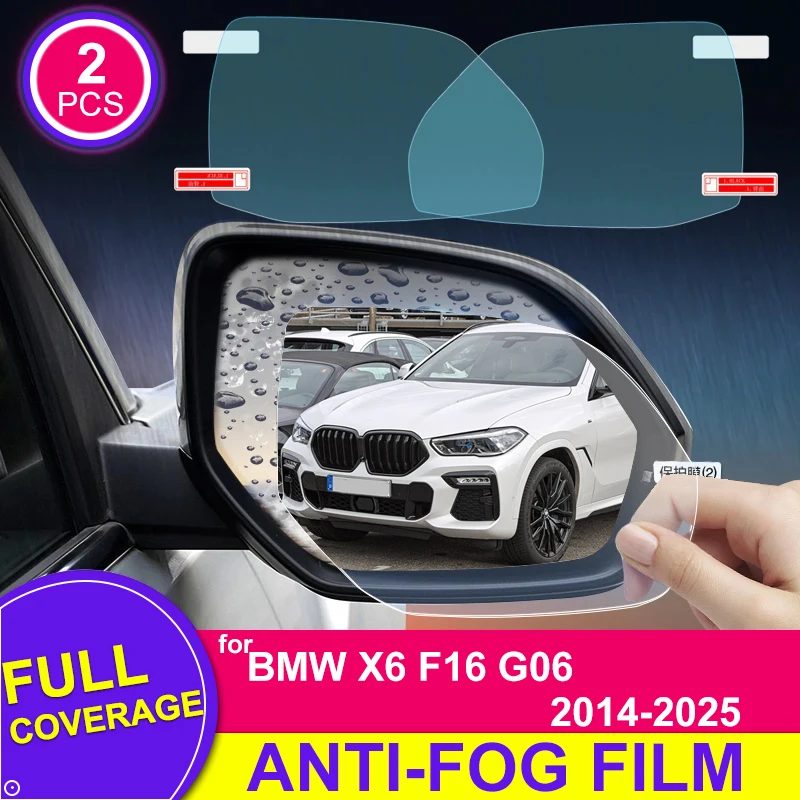 

Полное покрытие зеркала заднего вида, пленка для BMW X6 F16 G06 2014-2025 2022 2023, противотуманная непромокаемая зеркальная наклейка с левым рулем, автоаксессуары