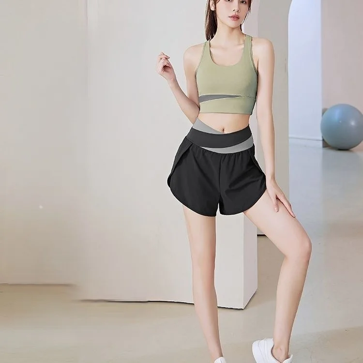 

Шорты для йоги, черные женские геометрические, здоровые, растягивающиеся, изолированные, для студентов, телесные, бедра, для бега, с вышивкой, свободные, терможенские