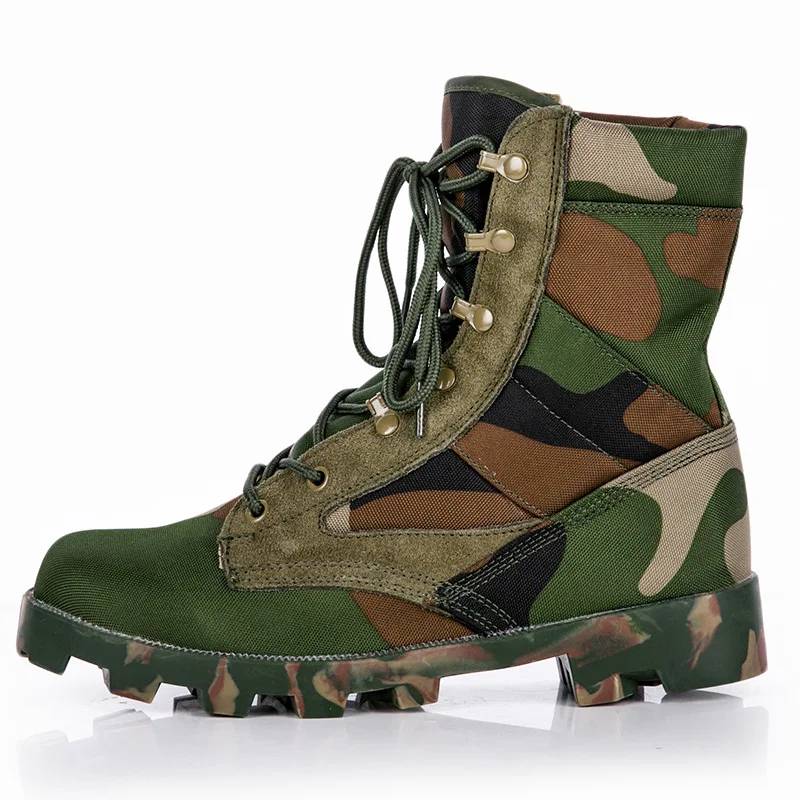Camouflage Ankle Boots Men Outdoor Panama Soles Tactical Combat Boots Hunting Work Boot Man Hiking Shoe