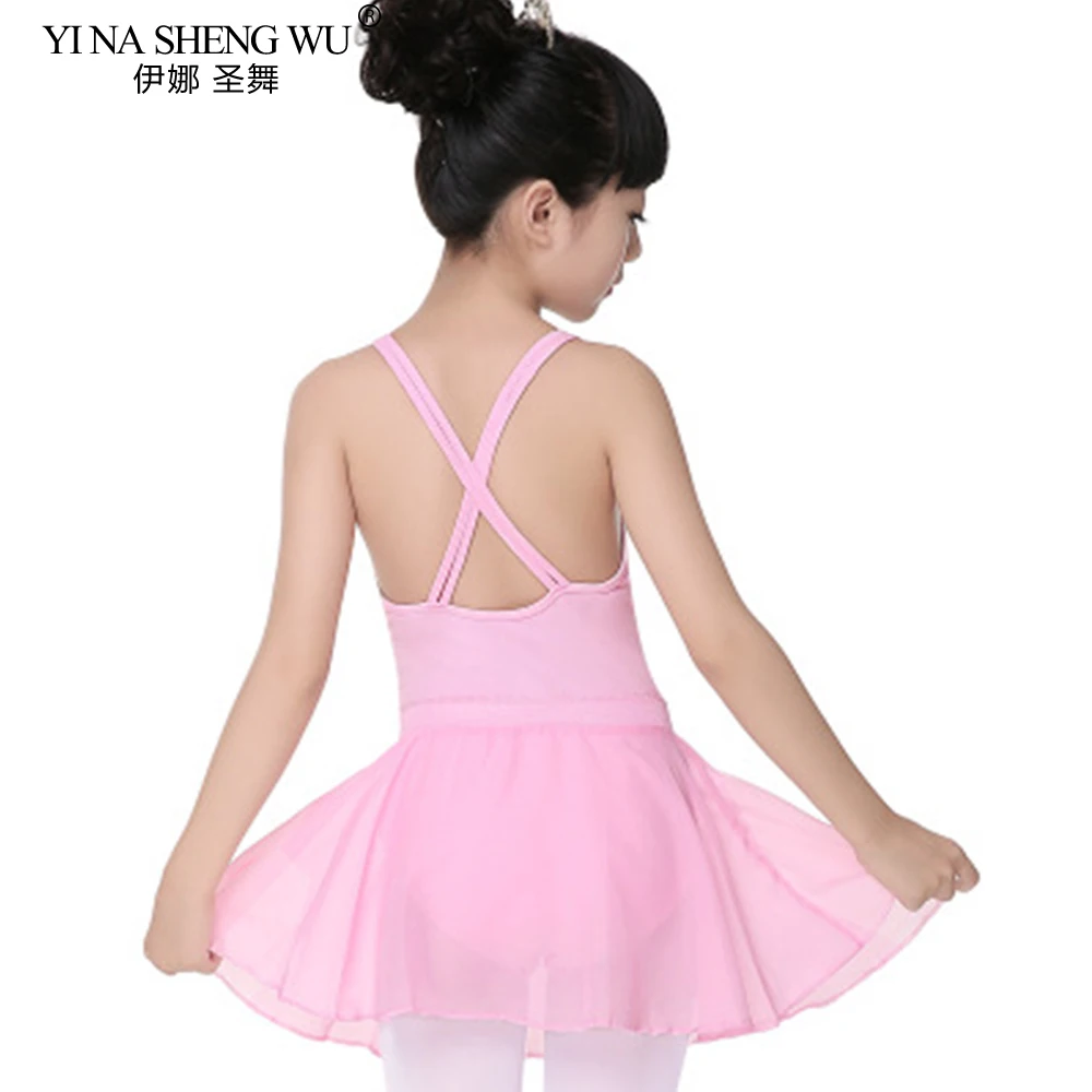 الوافدين الجدد الأطفال فستان رقص القطن الخالص فستان الباليه الجمباز ممارسة الباليه الرقص تنورة شيفون مجموعة قابلة للفتح المنشعب #6