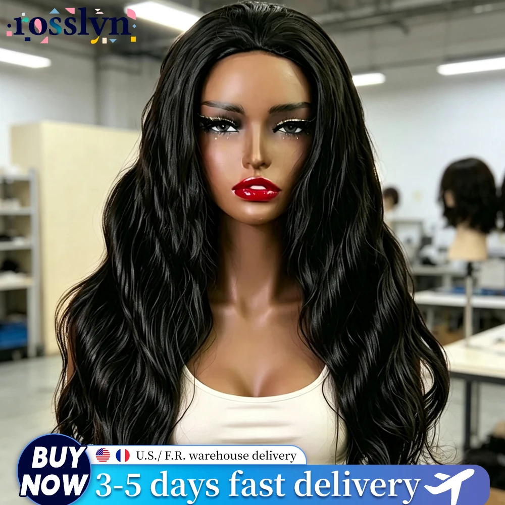 3 IN 1 Half Wig 200% Density Natural Black Color Body Wave Half Head Band Wig Human Hair Upgrade 3 IN 1 Drawstring Seamless Clip Ins Flip Full Machine Made Half Wig