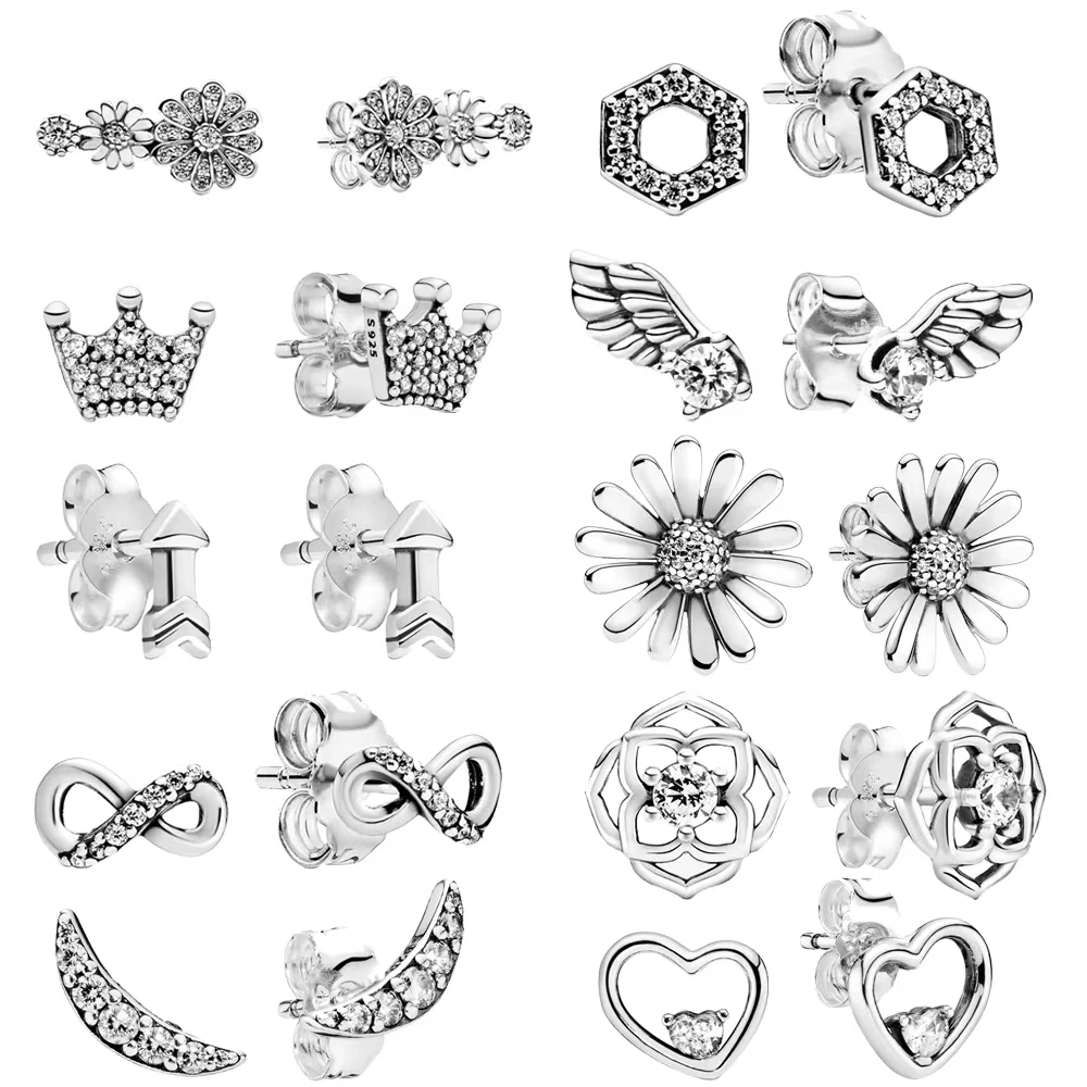 

Новые хит продаж, серьги из чистого серебра 925 пробы с цветочной короной, очаровательные модные серьги, подходящие для оригинальных изысканных женских вечерние ювелирных изделий, подарков