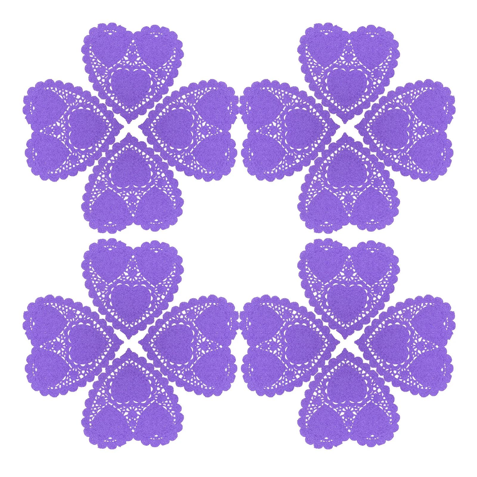 

100pcs Cake Base Paper Pad Heart Shaped Baking Doilies Oil Absorbing For Kitchen Air Fryer Mini Dessert Disposable Placemats