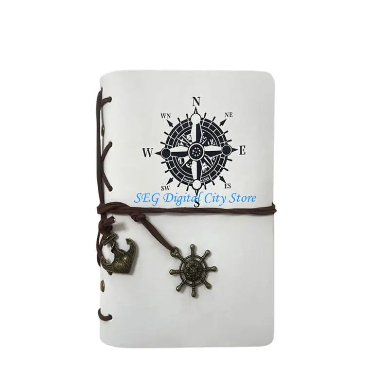 U75B Daily Note Journal Notebook with PU Cover, 80 Pages, Pattern Cover Detail and Tie Cord for School or Office Use