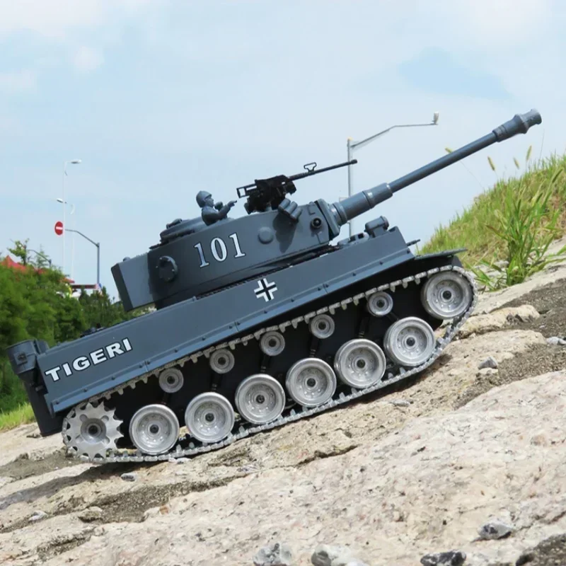 Tiger Style Remote-controlled Tank Can Fire Guns, Rechargeable Metal Track Type 99a Chinese Alloy Model Boy Toy