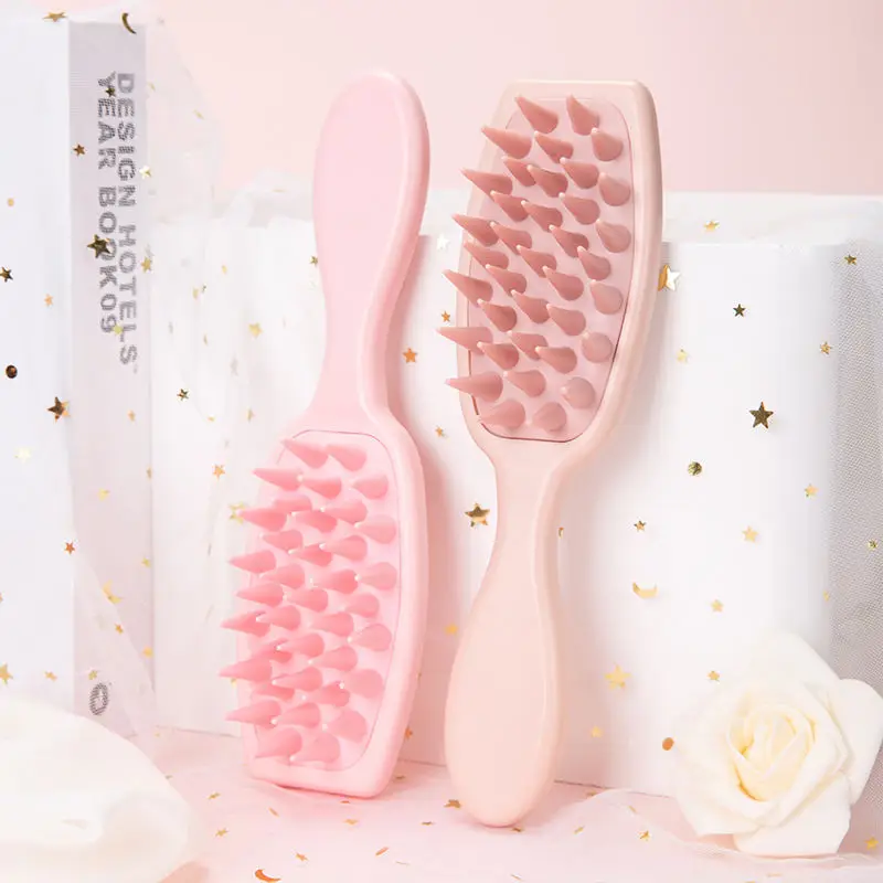 Silicone Shampoo Brush Scalp Massage Antipruritic Washing Head Comb Long Handle Massager Bath Brush Body Scrubber Accessories