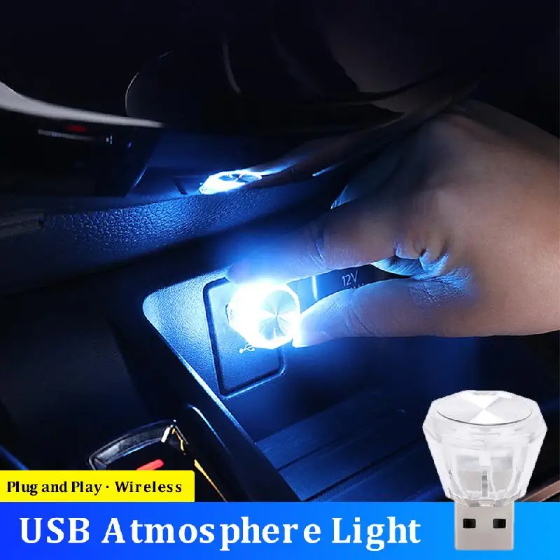 

Car Mini USB LED Ambient Light Interior Decorative Lighting Gradient Atmosphere Lamp Portable Colorful Night Light For Home Car