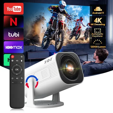 Xgody Gimbal 3 Pro Projector 4K Wifi6 Android Mini Beamer 300 Ansi Dual Wifi Bt5.4 1280*720P Home Theater Outdoor Portable