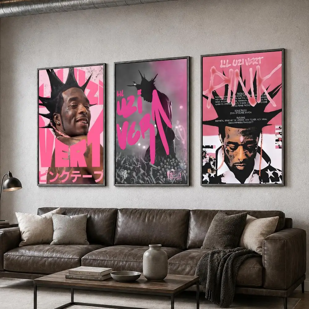 Music Lil Uzi Vert Rapper Hip Hop Poster  PP Self Adhesive Home Garage Dorm Bar Wall Decor Aesthetic Retro Gift