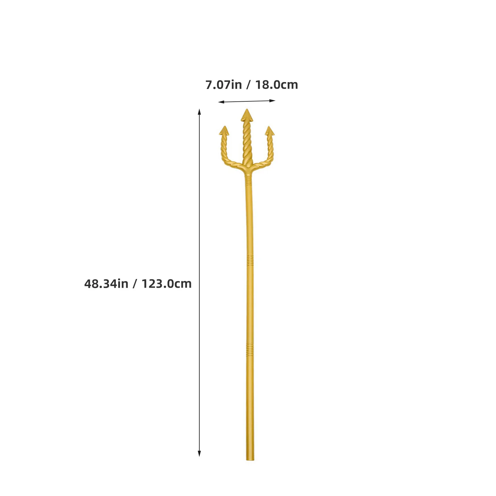 2 Stück klassische Spirale Dreizack Stab Cosplay Zubehör Halloween Kostüm Requisite goldenes Finish vielseitig einsetzbar Gothic