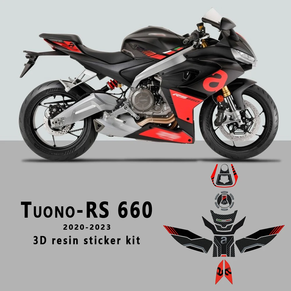 

For RS 660 RS660 Motorcycle 3D Epoxy Sticker Protection Tank Pad Kit Box Side Fuel Tank Side Decal Accessories 2023