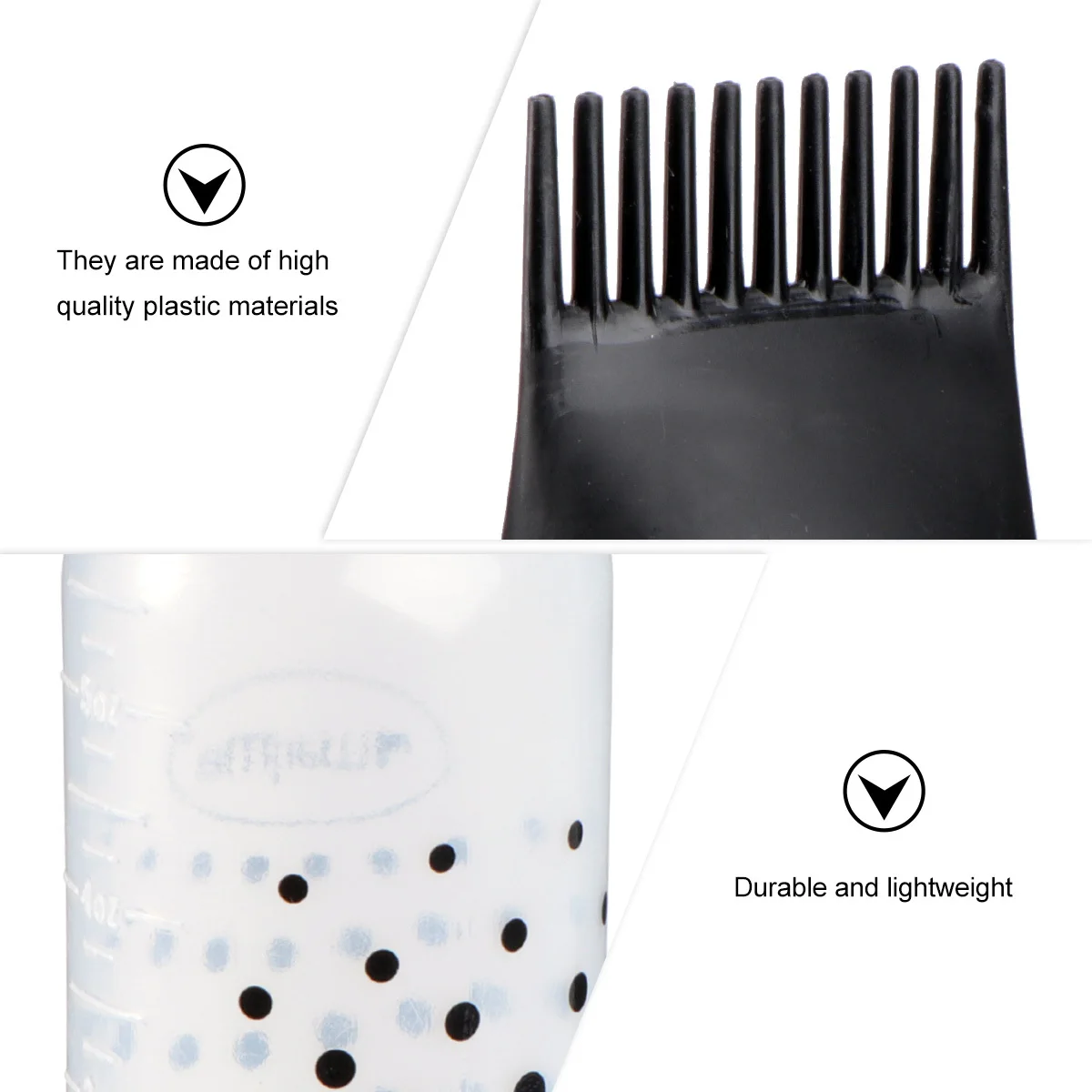 3 قطع من زجاجات صبغ الشعر البلاستيكية مع خطوط مقياس لتطبيق تلوين الشعر في صالونات التجميل المنزلية #5