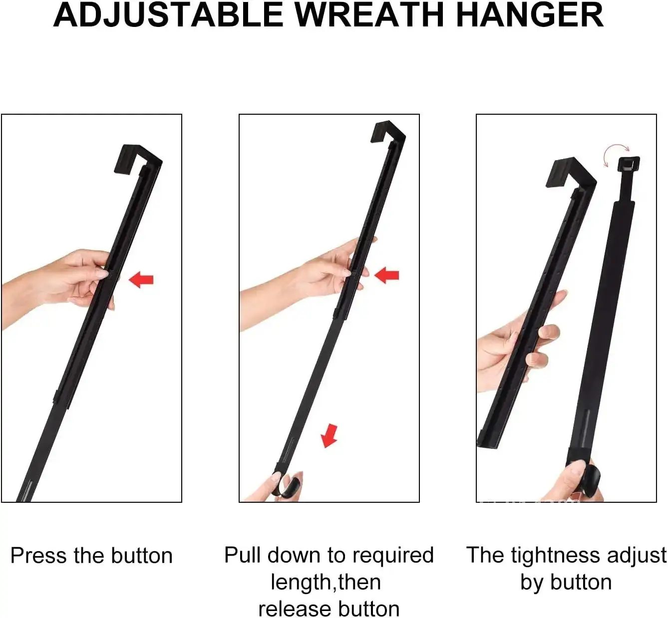 

Adjustable 64cm Metal Wreath Hanger Over The Door Large Wreath Easter For Front Christmas Door Hanger Wreath Floral Hook