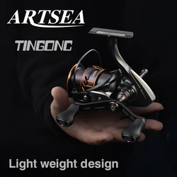 ARTSEA All Carbon 12+1BBS Double Rocker Spinning Reel Squid Fishing Reel Ultralight 199G Max Drag 7KG