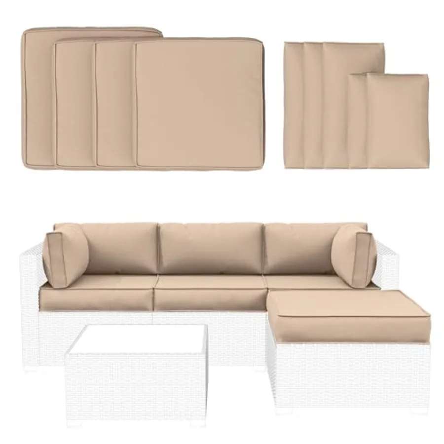 

9 Pcs Outdoor Patio Furniture Cushions Covers Replacement Waterproof and Fadeness for 5 Pack Outdoor Couch Cushions Covers SetC