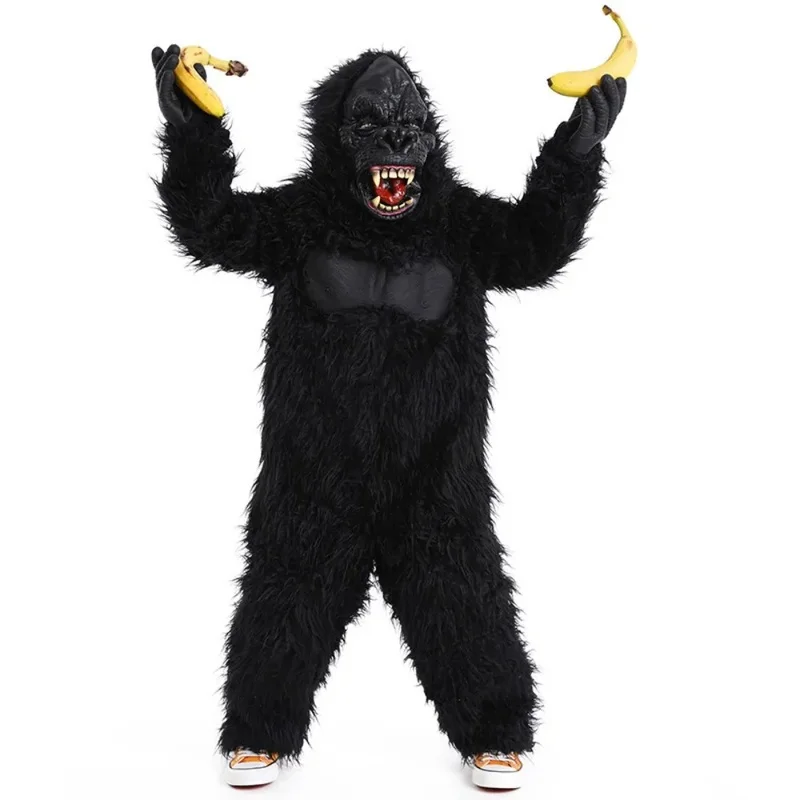 ♥ Nuevo Disfraz de Gorila Adulto 2026 para Halloween, Traje Realista de Chimpancé Feroz para Hombre, Mono de Animal para Cosplay ★ Mira a mí arriba↑_↑