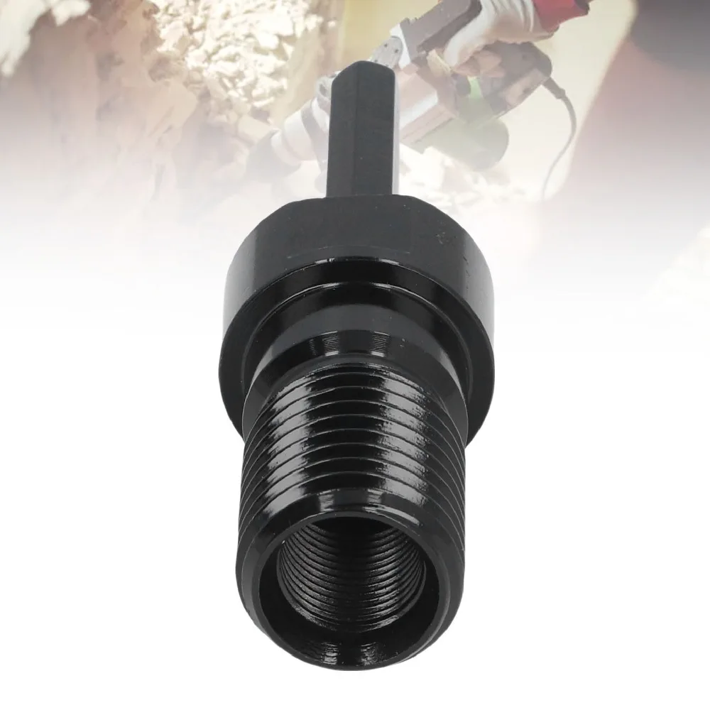 UNC 1 1/4 Thread Drill Bit Adapter 1/2in Hex Shank 40Cr Steel Core Drill Adapter Male Thread Black Finish Thread Adapter