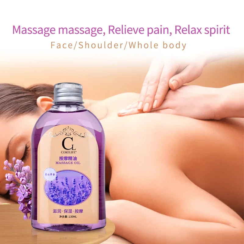 130ml Lavender Massage Essential Oil Full Body Usable Improve Dry Skin Moist Moisture Massage Couple Lubricant