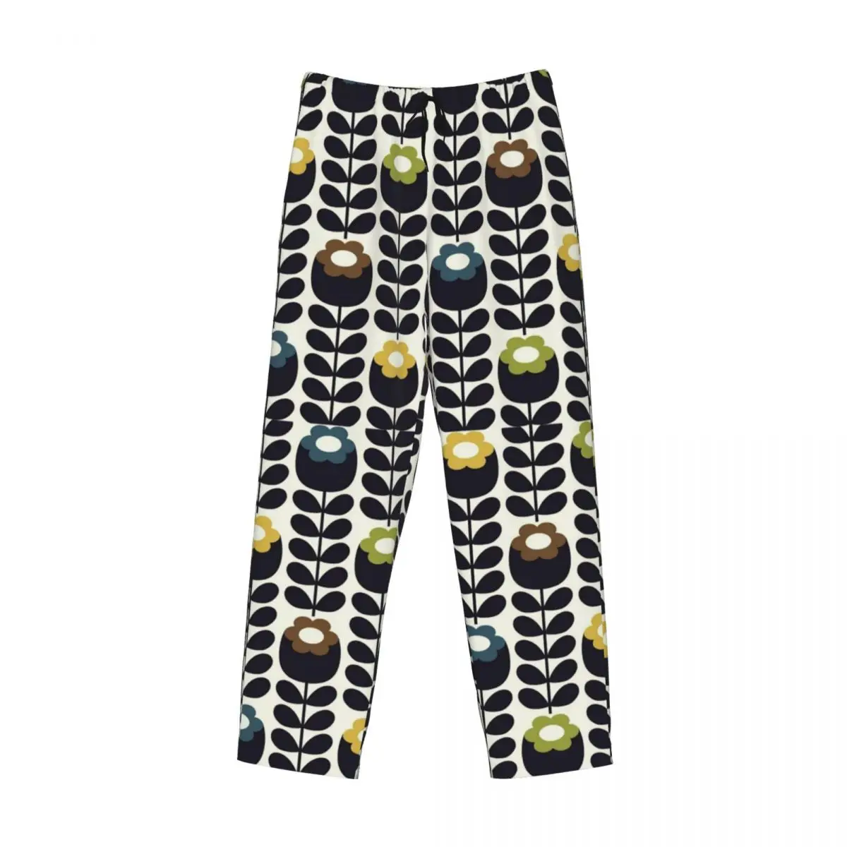 Custom Orla Kiely Bloemen Stof Pyjama Broek Voor Mannen Scandinavische Nachtkleding Lounge Slaapbroek Stretch Met Zakken