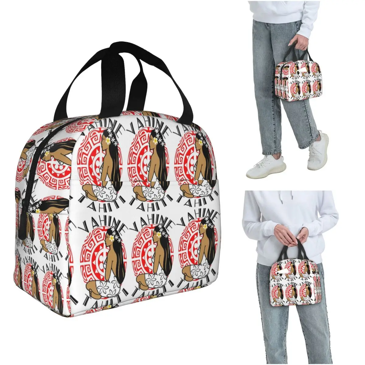 Hinano Tahiti Isolierte Lunchtasche für Damen und Kinder, tragbare Lebensmittelboxen, Thermo-Lunchbox-Tragetasche